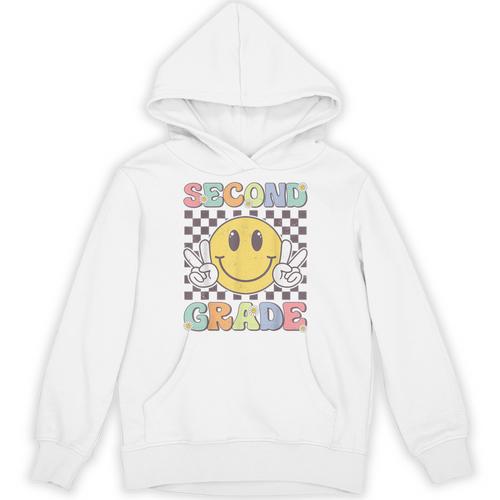 Second Grade Teachers Boys Girls Smile Face 2nd Grade Team Unisex Hoodie - teacherstshirts.com