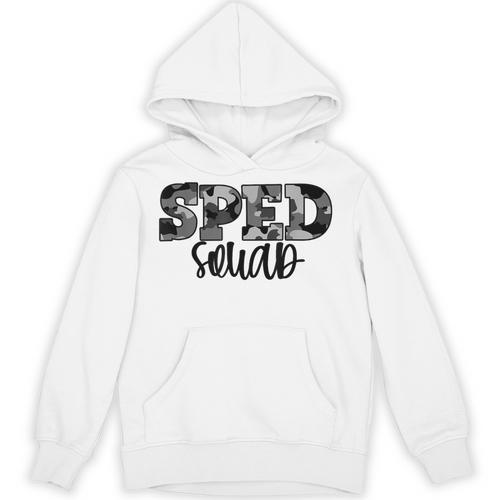 Special Education Squad Camo SPED Teacher Unisex Hoodie - teacherstshirts.com CA