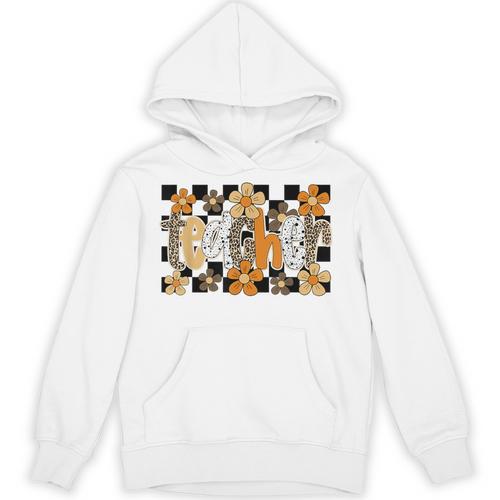Teacher Appreciation Boho Floral Leopard Checkered Unisex Hoodie - teacherstshirts.com