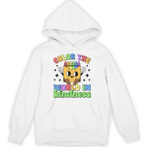 Teacher Back To School Color In Kindness Crayon Pencil Unisex Hoodie - teacherstshirts.com
