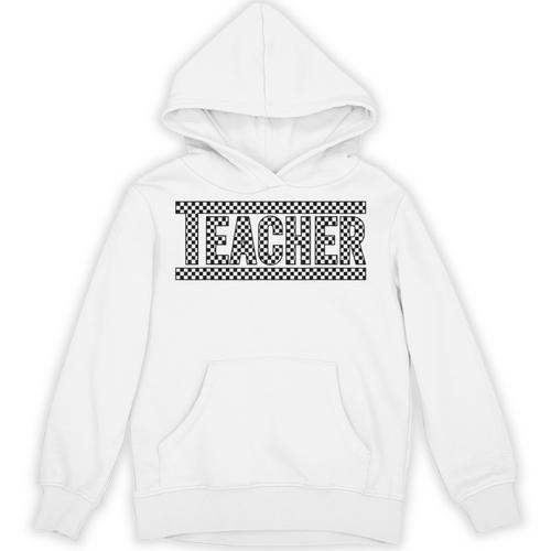 Teacher Checkered Racing Teacher Appreciation Men Women Unisex Hoodie - teacherstshirts.com AU