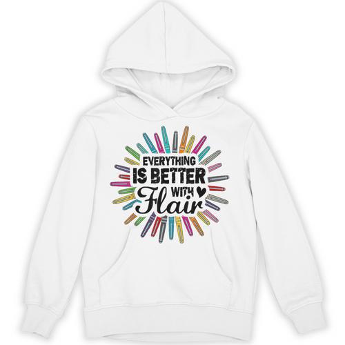 Teacher Flair Pen Art Lover School Supplies Unisex Hoodie - teacherstshirts.com UK