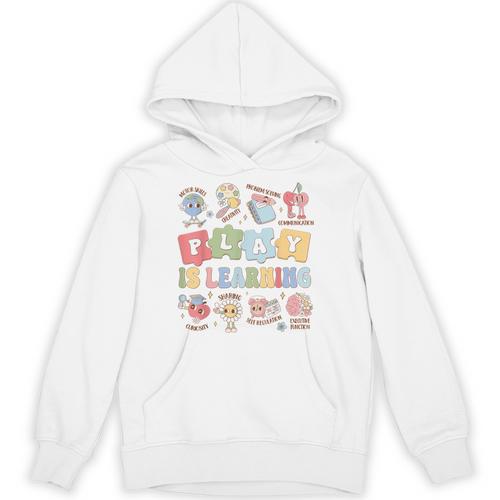 Teacher Groovy Play Is Learning Back To School Unisex Hoodie - teacherstshirts.com DE