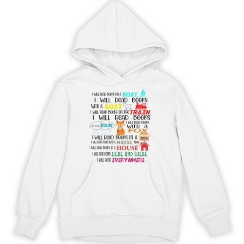 Teacher I Will Read Book On Boat Kids Women Bookworm Unisex Hoodie - teacherstshirts.com