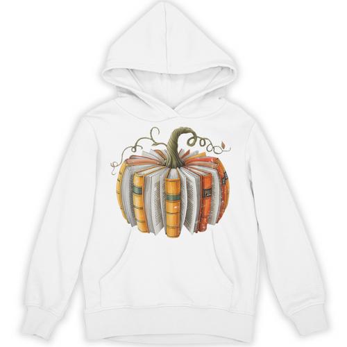 Teachers Students Fall Book Pumpkin Fall Librarians Bookworm Unisex Hoodie - teacherstshirts.com AU