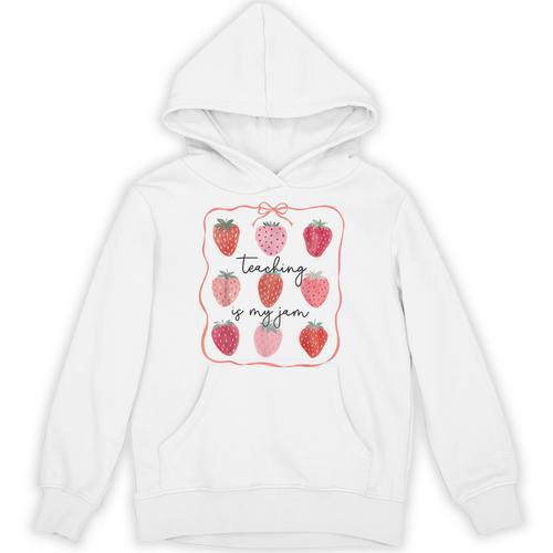 Teaching Is My Jam Teacher Team Crew Cute Strawberry Girls Unisex Hoodie - teacherstshirts.com AU