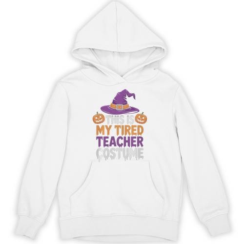 This Is My Tired Teacher Costume Halloween Premium Tri-Blend Unisex Hoodie - teacherstshirts.com