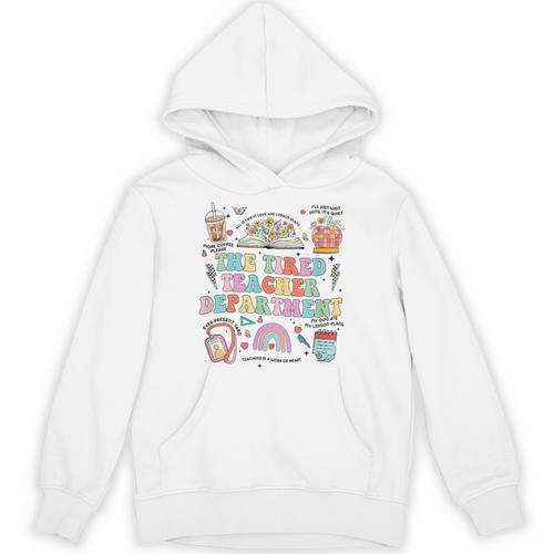 The Tired Teachers Department Retro Groovy Back To School Unisex Hoodie - teacherstshirts.com AU