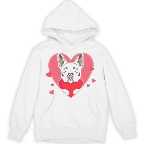 Valentine's Day Boston Terrier Heart Unisex Hoodie - Bostonterriersmerch.com