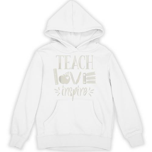 Vintage Teach Love Inspire Red For Ed Teacher Supporter Men Women Girls Kids Unisex Hoodie - teacherstshirts.com CA