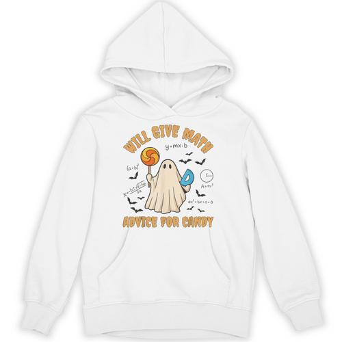 Will Give Math Advice For Candy Math Ghost Teacher Halloween Unisex Hoodie - teacherstshirts.com