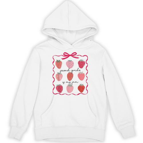 Women Second Grade Is My Jam Strawberry First Kids Teacher Unisex Hoodie - teacherstshirts.com DE