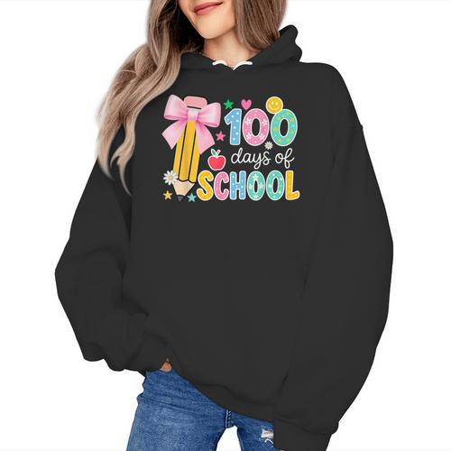100 Days Of School Preppy 100th Day Of School Teachers Girls Women's Hoodie - teacherstshirts.com UK