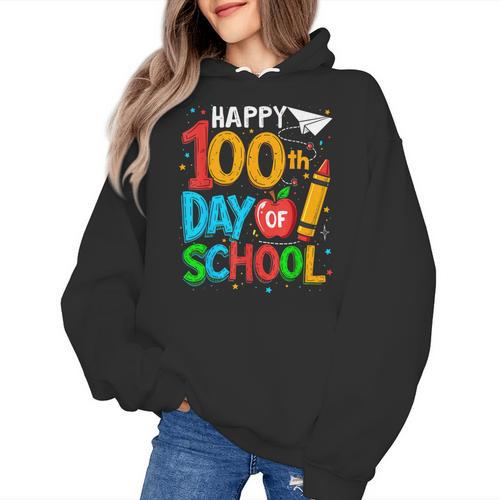 100th Day Of School Teachers Kids Happy 100 Days Women's Hoodie - teacherstshirts.com UK