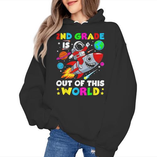 2nd Grade Is Out Of This World Space Rocket Planets Teacher Women's Hoodie - teacherstshirts.com CA