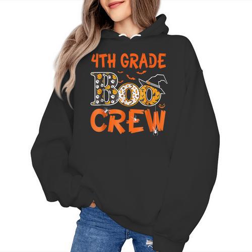 4th Grade Boo Crew Teacher Student Halloween Women's Hoodie - teacherstshirts.com CA