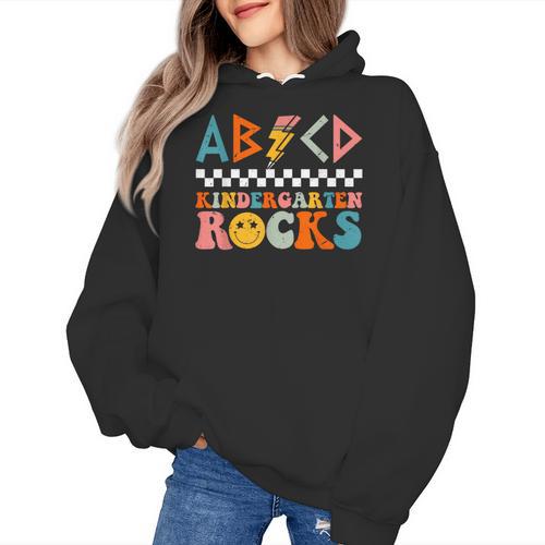 ABCD Kindergarten Rocks Back To School Teacher Kindergarten Women's Hoodie - teacherstshirts.com CA