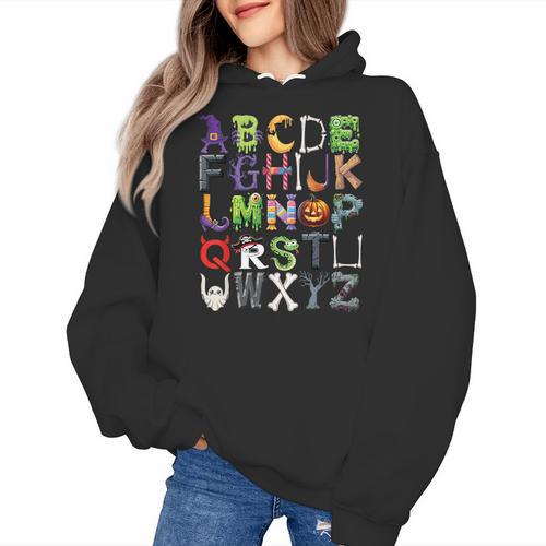 ABCs Alphabet Halloween Learning Kindergarten Teachers Women's Hoodie - teacherstshirts.com AU