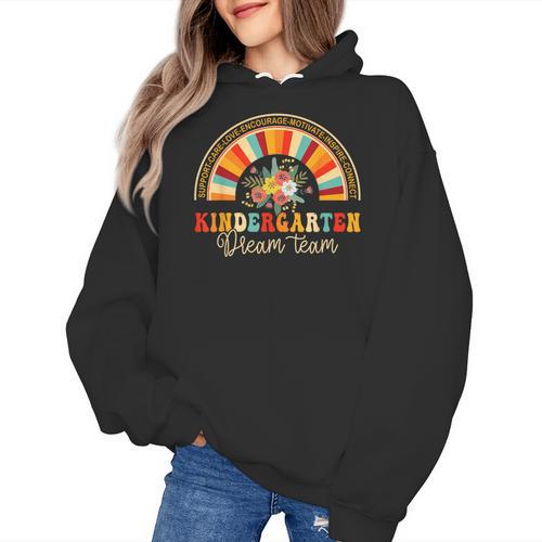 Back To School Kindergarten Dream Team Teacher Love Floral Women's Hoodie - teacherstshirts.com UK