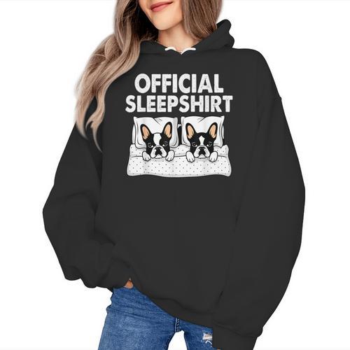 Boston Terrier Dog Official Sleep Pajamas Nightgown Women's Hoodie - Bostonterriersmerch.com