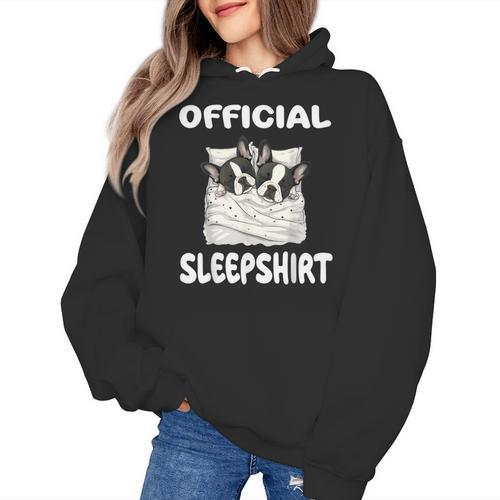 Boston Terrier Dog Official Sleepshirt Pajamas Nightgown For Men Women Girls Kids Women's Hoodie - Bostonterriersmerch.com