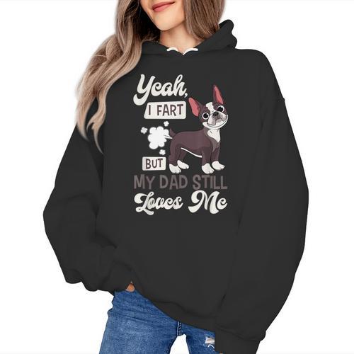 Boston Terrier Fart American Gentleman Non-Sporting Dog Women's Hoodie - Bostonterriersmerch.com