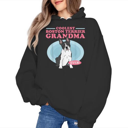 Boston Terrier Grandma Bostie Dog Owner Boston Terrier Men Women Women's Hoodie - Bostonterriersmerch.com