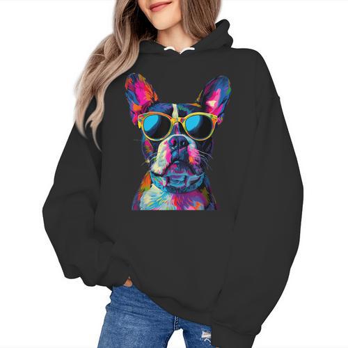 Boston Terrier Lovers Pop Art Boston Terrier Women's Hoodie - Bostonterriersmerch.com
