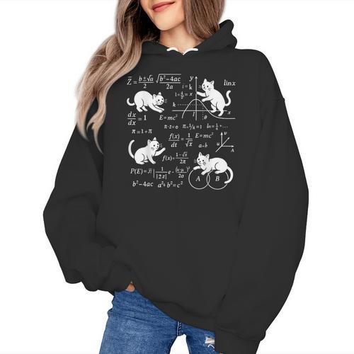 Cats And Math Lover Cat Lover Science Teacher Student Women's Hoodie - teacherstshirts.com CA