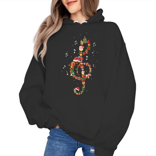Christmas Musical Note Music Lover Teacher Sing Carols Jesus Women's Hoodie - teacherstshirts.com UK