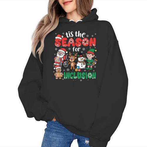Christmas Sped Teacher Tis The Season For Inclusion Women Women's Hoodie - teacherstshirts.com UK