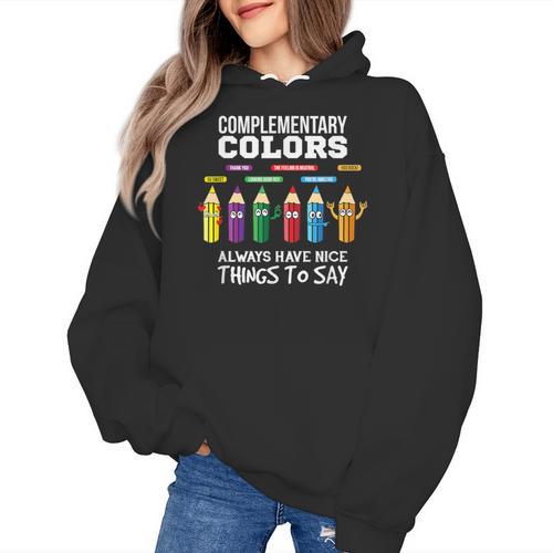 Complementary Colors Pun Artist Art Teacher T-Shirt Women's Hoodie - teacherstshirts.com UK