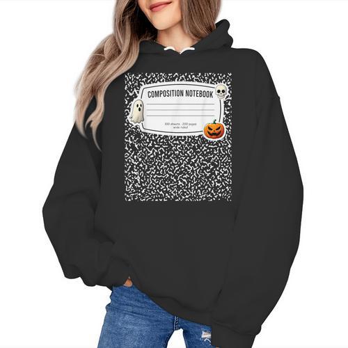 Composition Notebook Costume Adult Halloween For Teachers Women's Hoodie - teacherstshirts.com CA