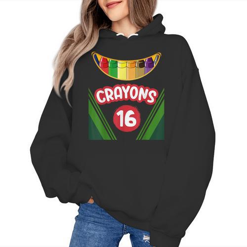 Crayon Box Fun Teacher Student Crayon Squad Halloween 2023 Women's Hoodie - teacherstshirts.com UK