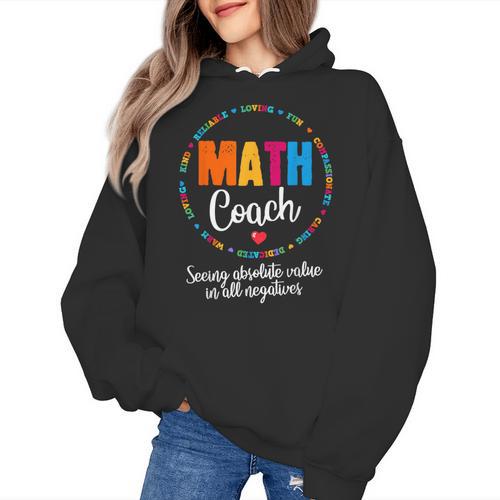 Cute Math Coach Teacher Mathematical Nerd School Women's Hoodie - teacherstshirts.com AU