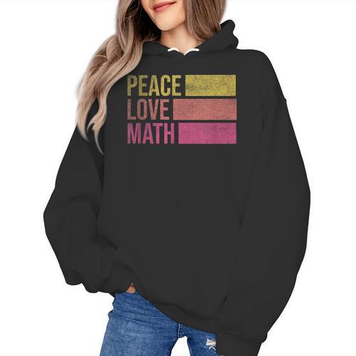 Cute Math Teacher Peace Love Math Women's Hoodie - teacherstshirts.com AU