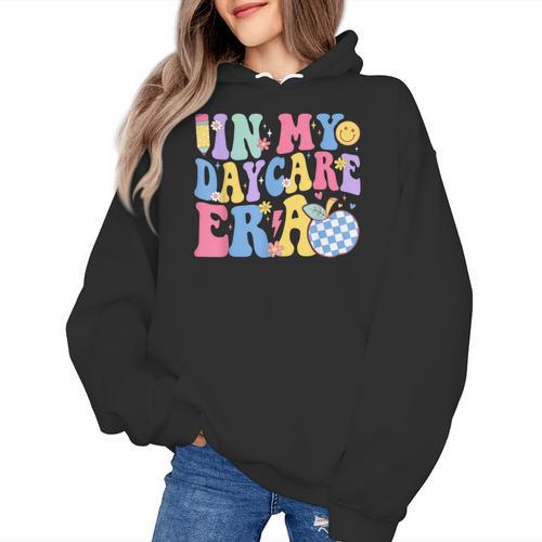 In My Daycare Era Groovy Teacher Daycare First Day Of School Women's Hoodie - teacherstshirts.com