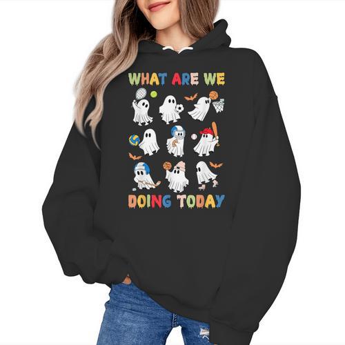 What Are We Doing Today Ghost PE Teacher Team Halloween Women's Hoodie - teacherstshirts.com CA