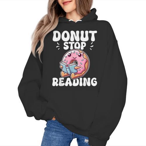 Donut Stop Reading Kawaii Teacher Preschool Kindergarten Women's Hoodie - teacherstshirts.com DE
