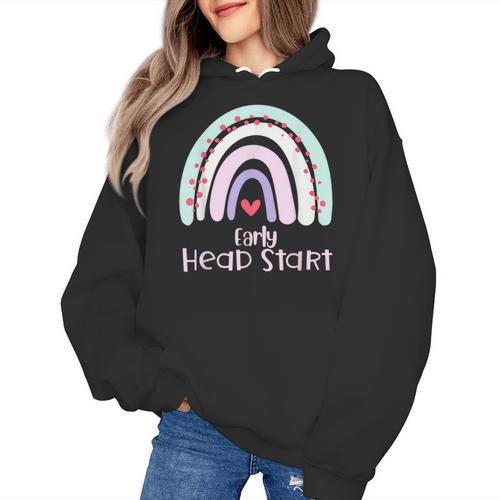 Early Headstart Cute Retro Rainbow Teachers Women's Hoodie - teacherstshirts.com AU
