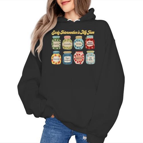 Early Intervention Is My Jam Early Intervention Teacher Women's Hoodie - teacherstshirts.com UK