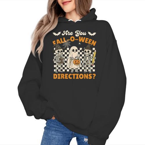 Are You Fall o Ween Directions Halloween Skeleton Teacher Women's Hoodie - teacherstshirts.com UK