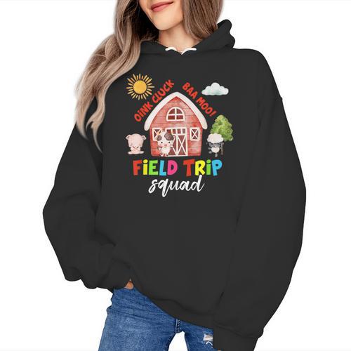 Farm Field Trip Squad Field Day 2025 Teachers Students Women's Hoodie - teacherstshirts.com UK