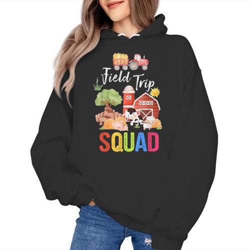 Farm Trip Field Trip Squad Farm Visit Teachers Students Women's Hoodie - teacherstshirts.com UK