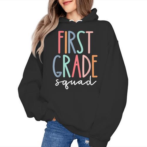 First Grade Squad 1st Grade Teacher Crew Back To School Team Women's Hoodie - teacherstshirts.com AU