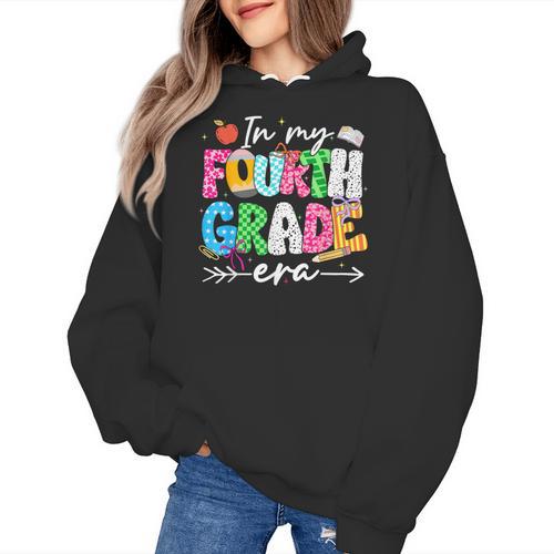 In My Fourth Grade Era 4th Grade Girl Teacher Back To School Women's Hoodie - teacherstshirts.com UK