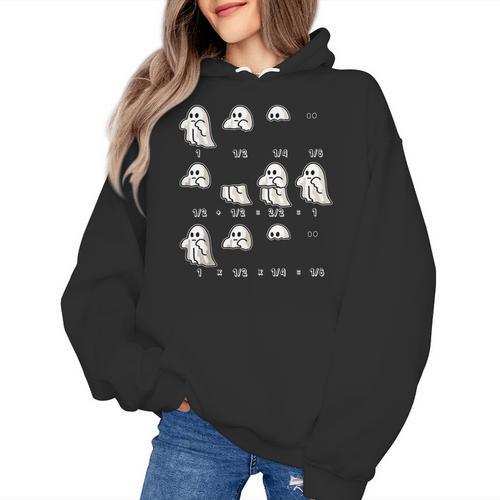 Fractions Math Teacher Ghost Math Halloween Humorous Women's Hoodie - teacherstshirts.com DE