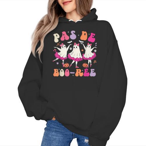 Halloween Dance Teacher Pas De Boo-Ree Ghost Ballet Dancer Women's Hoodie - teacherstshirts.com CA