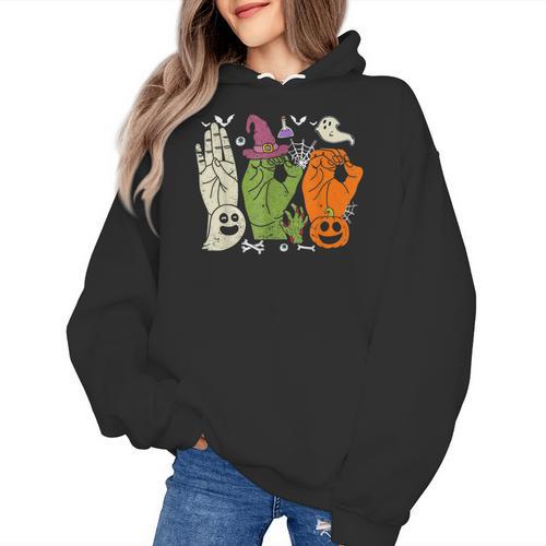 Halloween SPED Teacher Boo In ASL Boo Hands Sign Language Women's Hoodie - teacherstshirts.com