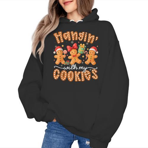 Hangin With My Cookies Gingerbread Men Women Xmas Teacher Women's Hoodie - teacherstshirts.com DE